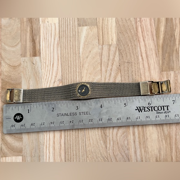 Bulova Ladies Watch Rare Vintage Mesh Bracelet Diamond in Black Dial - Picture 12 of 12